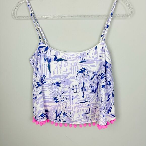 LILLY PULITZER | Franni Cropped Top Lilac Verben Rock the Dock Women’s Size 2 - Picture 3 of 11